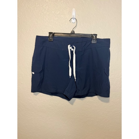 Kanu Surf Women's Swim Board Shorts Size 14 Blue Cargo Pockets Drawstring - Picture 1 of 3